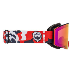 KHUNO NIMBUS Cylindrical Snow Goggles Dual ZEISS Lenses - Red Flash